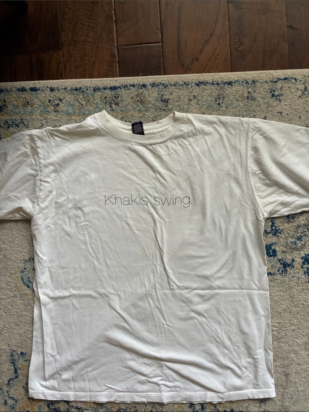 Vintage Y2K GAP White Crewneck Tee Khakis swing.